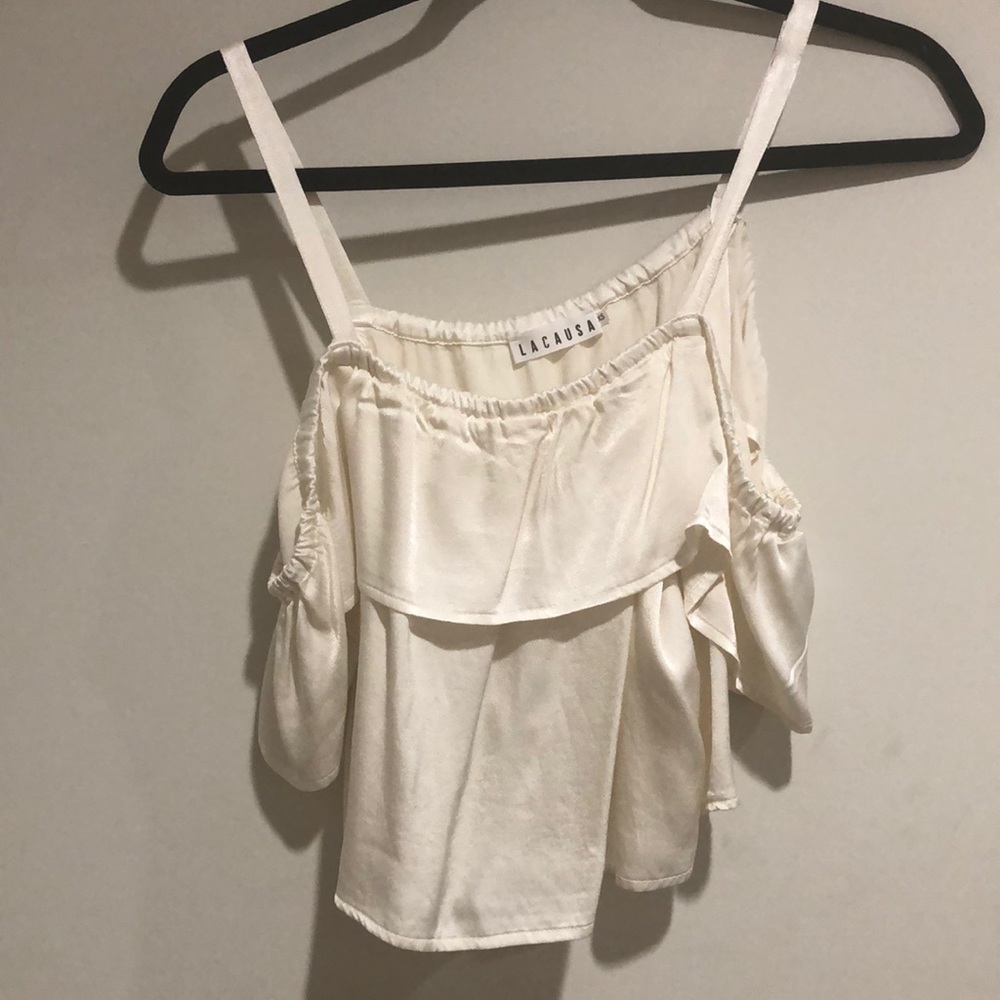 Lacausa revolve NWT cold shoulder cropped top XS